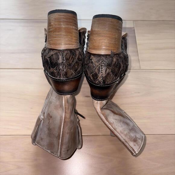 Freebird By Steven Darcy Boots Beige Piracuru Leather Womens Size 8 - Picture 6 of 8